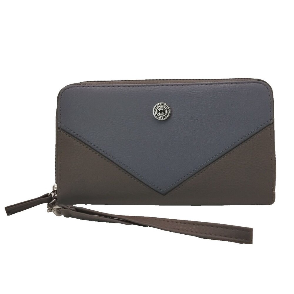 Nichol Miller Women's Wristlet Blue / Gray Wallet Purse Organizer
